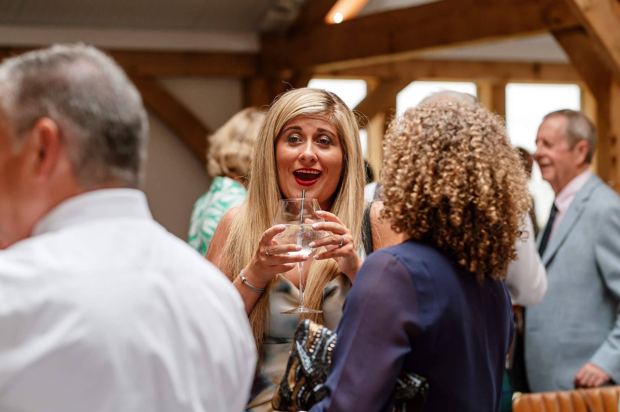 candid shot of guest talking 