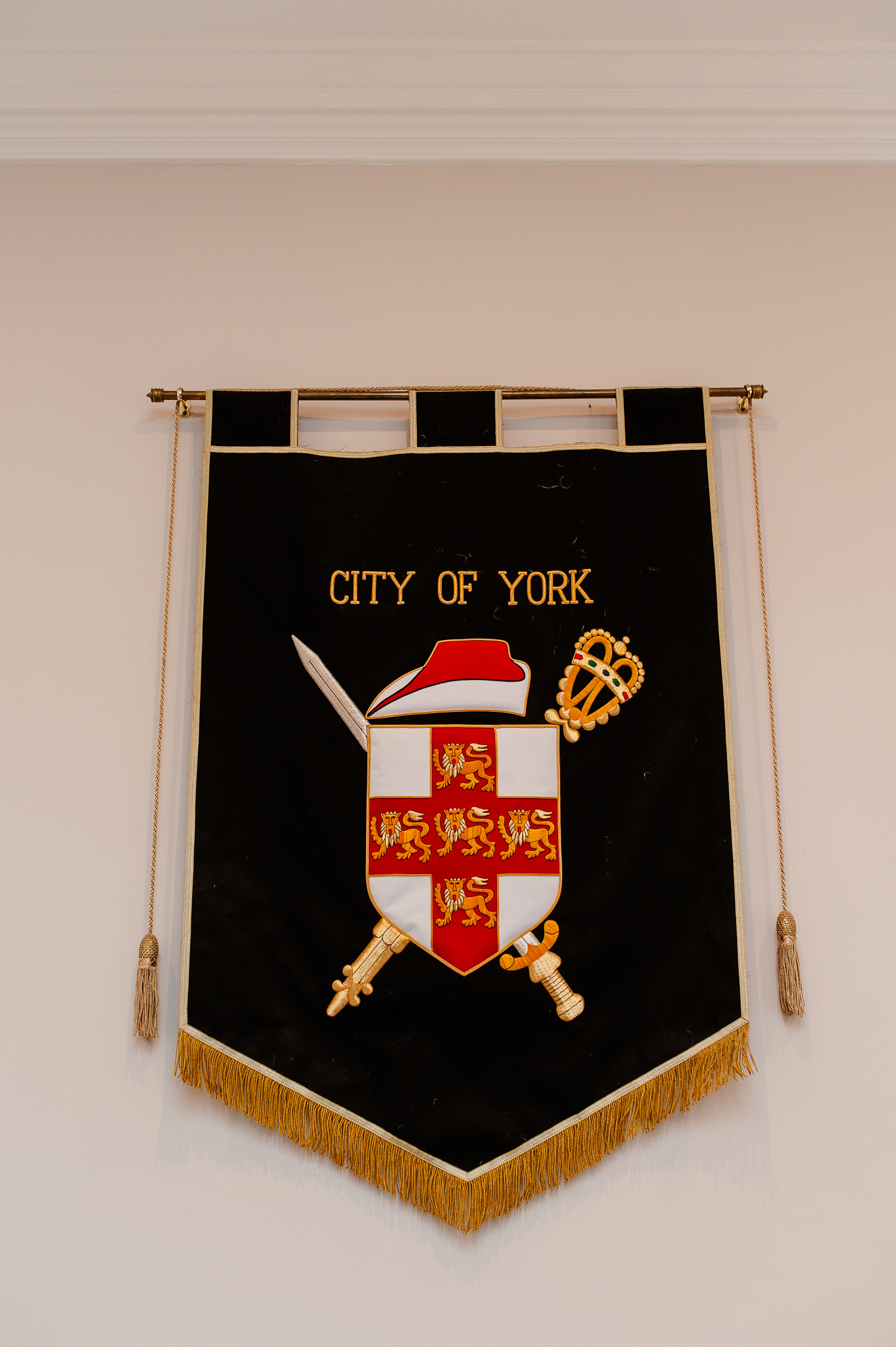 image of city of york banner in york registry office 